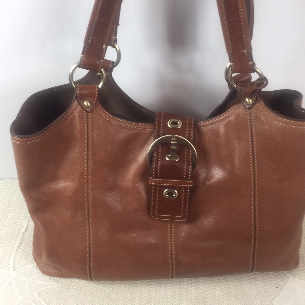 Etienne Aigner brown leather bag.